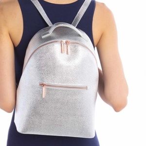 Ted Baker Silver Pebble Leather Backpack